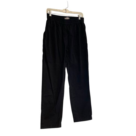 Everlane Black Cotton Elastic Waist Loungewear Loose Fit Curvy Pants Size 4 - Picture 3 of 16